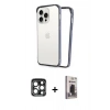 MARSİLYAN™- iPhone 15 Pro Max Kılıf Pusula Asil Koleksiyonu - Siyah Bilvis Hayalet Cam Ekran Koruyucu + PVD Metal Kamera Lens - LT