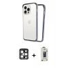 MARSİLYAN™- iPhone 15 Pro Max Kılıf Pusula Asil Koleksiyonu - Siyah Bilvis Hayalet Cam Ekran Koruyucu + PVD Metal Kamera Lens - LT