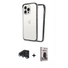 MARSİLYAN™- iPhone 15 Pro Max Kılıf Pusula Asil Koleksiyonu - Siyah Bilvis Hayalet Cam Ekran Koruyucu + Raze Metal Kamera Lens - LT