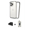 MARSİLYAN™- iPhone 15 Pro Max Kılıf Pusula Asil Koleksiyonu - Siyah Bilvis Hayalet Cam Ekran Koruyucu + Raze Metal Kamera Lens - SH