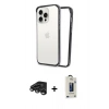 MARSİLYAN™- iPhone 15 Pro Max Kılıf Pusula Asil Koleksiyonu - Siyah Bilvis Hayalet Cam Ekran Koruyucu + Titanyum Gri Raze Metal Kamera Lens
