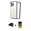 MARSİLYAN™- iPhone 15 Pro Max Kılıf Pusula Asil Koleksiyonu - Siyah Buffer Cam Ekran Koruyucu + Raze Metal Kamera Lens - SH