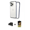 MARSİLYAN™- iPhone 15 Pro Max Kılıf Pusula Asil Koleksiyonu - Siyah Buffer Cam Ekran Koruyucu + Titanyum Gri Raze Metal Kamera Lens