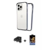 MARSİLYAN™- iPhone 15 Pro Max Kılıf Pusula Asil Koleksiyonu - Siyah Buffer Hayalet Cam Ekran Koruyucu + Gümüş Raze Metal Kamera Lens