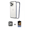 MARSİLYAN™- iPhone 15 Pro Max Kılıf Pusula Asil Koleksiyonu - Siyah Buffer Hayalet Cam Ekran Koruyucu + PVD Metal Kamera Lens - GI