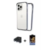 MARSİLYAN™- iPhone 15 Pro Max Kılıf Pusula Asil Koleksiyonu - Siyah Buffer Hayalet Cam Ekran Koruyucu + Raze Metal Kamera Lens - LT