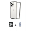 MARSİLYAN™- iPhone 15 Pro Max Kılıf Pusula Asil Koleksiyonu - Siyah Joko Magic 5D Cam + PVD Metal Kamera Lens - LT