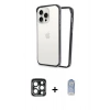 MARSİLYAN™- iPhone 15 Pro Max Kılıf Pusula Asil Koleksiyonu - Siyah Joko Magic 5D Cam + PVD Metal Kamera Lens - LT