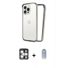 MARSİLYAN™- iPhone 15 Pro Max Kılıf Pusula Asil Koleksiyonu - Siyah Joko Magic 5D Cam + PVD Metal Kamera Lens - GS