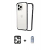 MARSİLYAN™- iPhone 15 Pro Max Kılıf Pusula Asil Koleksiyonu - Siyah Joko Magic 5D Cam + PVD Metal Kamera Lens - GS
