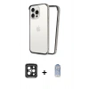 MARSİLYAN™- iPhone 15 Pro Max Kılıf Pusula Asil Koleksiyonu - Siyah Joko Magic 5D Cam + PVD Metal Kamera Lens - SH