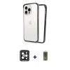 MARSİLYAN™- iPhone 15 Pro Max Kılıf Pusula Asil Koleksiyonu - Siyah Joko Magic 5D Hayalet Cam + PVD Metal Kamera Lens - SH