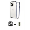 MARSİLYAN™- iPhone 15 Pro Max Kılıf Pusula Asil Koleksiyonu - Siyah Joko Magic 5D Hayalet Cam + PVD Metal Kamera Lens - SH