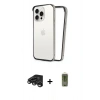 MARSİLYAN™- iPhone 15 Pro Max Kılıf Pusula Asil Koleksiyonu - Siyah Joko Magic 5D Hayalet Cam + Raze Metal Kamera Lens - TMGI