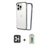 MARSİLYAN™- iPhone 15 Pro Max Kılıf Pusula Asil Koleksiyonu - Siyah Polymer Nano Ekran Koruyucu + PVD Metal Kamera Lens - SH