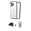 MARSİLYAN™- iPhone 15 Pro Max Kılıf Pusula Asil Koleksiyonu - Siyah Polymer Nano Ekran Koruyucu + Raze Metal Kamera Lens - GS