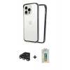 MARSİLYAN™- iPhone 15 Pro Max Kılıf Pusula Asil Koleksiyonu - Siyah Polymer Nano Ekran Koruyucu + Raze Metal Kamera Lens - TMGI