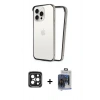 MARSİLYAN™- iPhone 15 Pro Max Kılıf Pusula Asil Koleksiyonu - Siyah Vanessa Magic Cam + PVD Metal Kamera Lens - SH