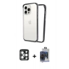 MARSİLYAN™- iPhone 15 Pro Max Kılıf Pusula Asil Koleksiyonu - Siyah Vanessa Magic Cam + PVD Metal Kamera Lens - LT