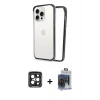 MARSİLYAN™- iPhone 15 Pro Max Kılıf Pusula Asil Koleksiyonu - Siyah Vanessa Magic Cam + PVD Metal Kamera Lens - SH
