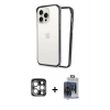 MARSİLYAN™- iPhone 15 Pro Max Kılıf Pusula Asil Koleksiyonu - Siyah Vanessa Magic Cam + PVD Metal Kamera Lens - GS