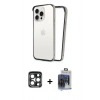MARSİLYAN™- iPhone 15 Pro Max Kılıf Pusula Asil Koleksiyonu - Siyah Vanessa Magic Cam + PVD Metal Kamera Lens - LT