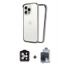 MARSİLYAN™- iPhone 15 Pro Max Kılıf Pusula Asil Koleksiyonu - Siyah Vanessa Magic Cam + PVD Metal Kamera Lens - TU