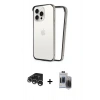 MARSİLYAN™- iPhone 15 Pro Max Kılıf Pusula Asil Koleksiyonu - Siyah Vanessa Magic Hayalet Cam + Raze Metal Kamera Lens - GS