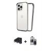 MARSİLYAN™- iPhone 15 Pro Max Kılıf Pusula Asil Koleksiyonu - Siyah Vanessa Magic Hayalet Cam + Raze Metal Kamera Lens - LT