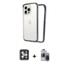 MARSİLYAN™- iPhone 15 Pro Max Kılıf Pusula Asil Koleksiyonu - Siyah Vanessa Magic Hayalet Cam + PVD Metal Kamera Lens - GI