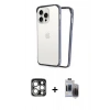 MARSİLYAN™- iPhone 15 Pro Max Kılıf Pusula Asil Koleksiyonu - Siyah Vanessa Magic Hayalet Cam + PVD Metal Kamera Lens - GS