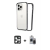 MARSİLYAN™- iPhone 15 Pro Max Kılıf Pusula Asil Koleksiyonu - Siyah Vanessa Magic Hayalet Cam + PVD Metal Kamera Lens - LT
