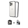 MARSİLYAN™- iPhone 15 Pro Max Kılıf Pusula Asil Koleksiyonu - Siyah Vanessa Magic Hayalet Cam + PVD Metal Kamera Lens - TU