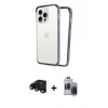 MARSİLYAN™- iPhone 15 Pro Max Kılıf Pusula Asil Koleksiyonu - Siyah Vanessa Magic Hayalet Cam + Raze Metal Kamera Lens - SH