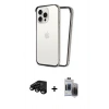 MARSİLYAN™- iPhone 15 Pro Max Kılıf Pusula Asil Koleksiyonu - Siyah Vanessa Magic Hayalet Cam + Raze Metal Kamera Lens - SH