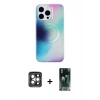 MARSİLYAN™- iPhone 15 Pro Max Kılıf Pusula Form - Şeffaf 360 Full Body Arka Koruyucu + PVD Metal Kamera Lens - GI