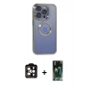 MARSİLYAN™- iPhone 15 Pro Max Kılıf Pusula Form - Şeffaf 360 Full Body Arka Koruyucu + PVD Metal Kamera Lens - TU