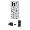 MARSİLYAN™- iPhone 15 Pro Max Kılıf Pusula Form - Şeffaf 360 Full Body Arka Koruyucu + Raze Metal Kamera Lens - TMGI