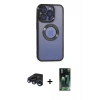 MARSİLYAN™- iPhone 15 Pro Max Kılıf Pusula Form - Şeffaf 360 Full Body Arka Koruyucu + Raze Metal Kamera Lens - LT
