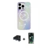 MARSİLYAN™- iPhone 15 Pro Max Kılıf Pusula Form - Şeffaf 360 Full Body Arka Koruyucu + Raze Metal Kamera Lens - LT