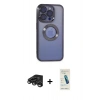 MARSİLYAN™- iPhone 15 Pro Max Kılıf Pusula Form - Şeffaf Pasifik Cam Ekran Koruyucu + Raze Metal Kamera Lens - TMGI