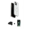 MARSİLYAN™- iPhone 15 Pro Max Kılıf Pusula Form Serisi - Şeffaf 360 Full Body Arka Koruyucu + Raze Metal Kamera Lens - TMGI