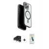 MARSİLYAN™- iPhone 15 Pro Max Kılıf Pusula Form Serisi - Şeffaf Pasifik Cam Ekran Koruyucu + Raze Metal Kamera Lens - GS