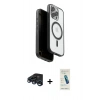 MARSİLYAN™- iPhone 15 Pro Max Kılıf Pusula Form Serisi - Şeffaf Pasifik Cam Ekran Koruyucu + Lacivert Raze Metal Kamera Lens