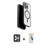 MARSİLYAN™- iPhone 15 Pro Max Kılıf Pusula Form Serisi - Şeffaf Pasifik Cam Ekran Koruyucu + PVD Metal Kamera Lens - SH