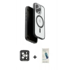 MARSİLYAN™- iPhone 15 Pro Max Kılıf Pusula Form Serisi - Şeffaf Pasifik Cam Ekran Koruyucu + PVD Metal Kamera Lens - GI