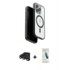 MARSİLYAN™- iPhone 15 Pro Max Kılıf Pusula Form Serisi - Şeffaf Pasifik Cam Ekran Koruyucu + Raze Metal Kamera Lens - TMGI
