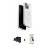 MARSİLYAN™- iPhone 15 Pro Max Kılıf Pusula Form Serisi - Şeffaf Pasifik Cam Ekran Koruyucu + Raze Metal Kamera Lens - TMGI
