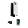 MARSİLYAN™- iPhone 15 Pro Max Kılıf Pusula Form Serisi - Siyah 360 Mat Full Body Arka Koruyucu + Siyah Raze Metal Kamera Lens