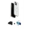 MARSİLYAN™- iPhone 15 Pro Max Kılıf Pusula Form Serisi - Siyah 3D Antistatik Seramik Nano Ekran Koruyucu + Raze Metal Kamera Lens - SH